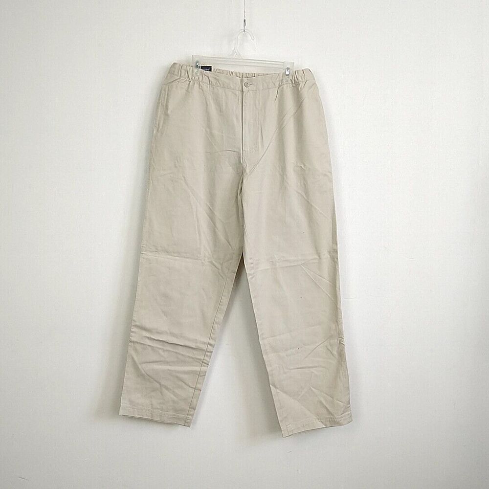 💥5/$25 NWT St Johns Bay Mens Sz 36 x 32 Pants Tan Light Wash Easy Weekend Twill